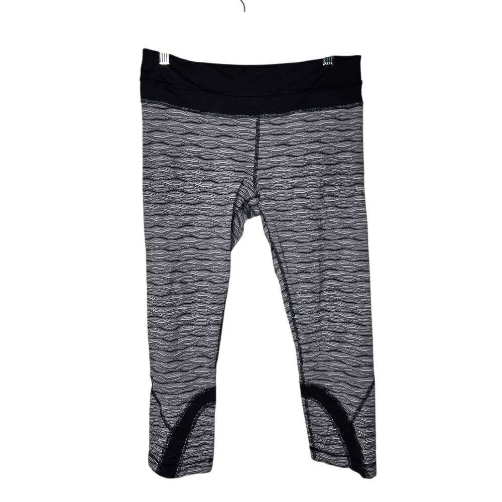 Lululemon Pants Womens 8 Textured Wave Run Inspire Crop ii Capri Leggings grey